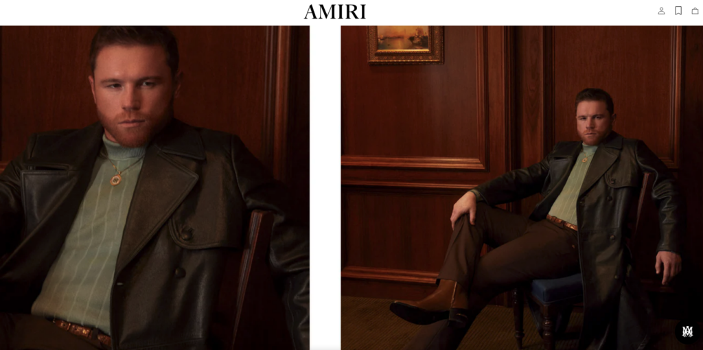 Canelo alvarez is the new face of Amiri high end designer label